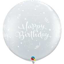 3ft  Bday Shining Star-A-Rnd Diamond Clear